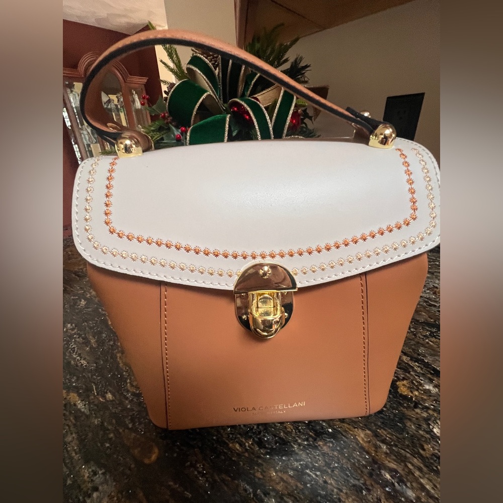 Viola Castellani Leather  Convertible Shoulder/Backpack/Satchel Bag - like new!